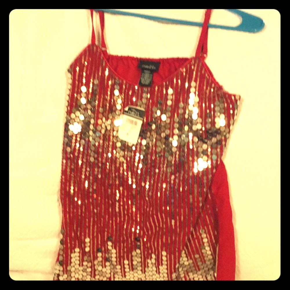 Small Gold Glitter Rue 21. Shirt With Tags